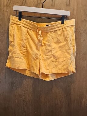 J. Crew Orange Drawstring Linen Shorts